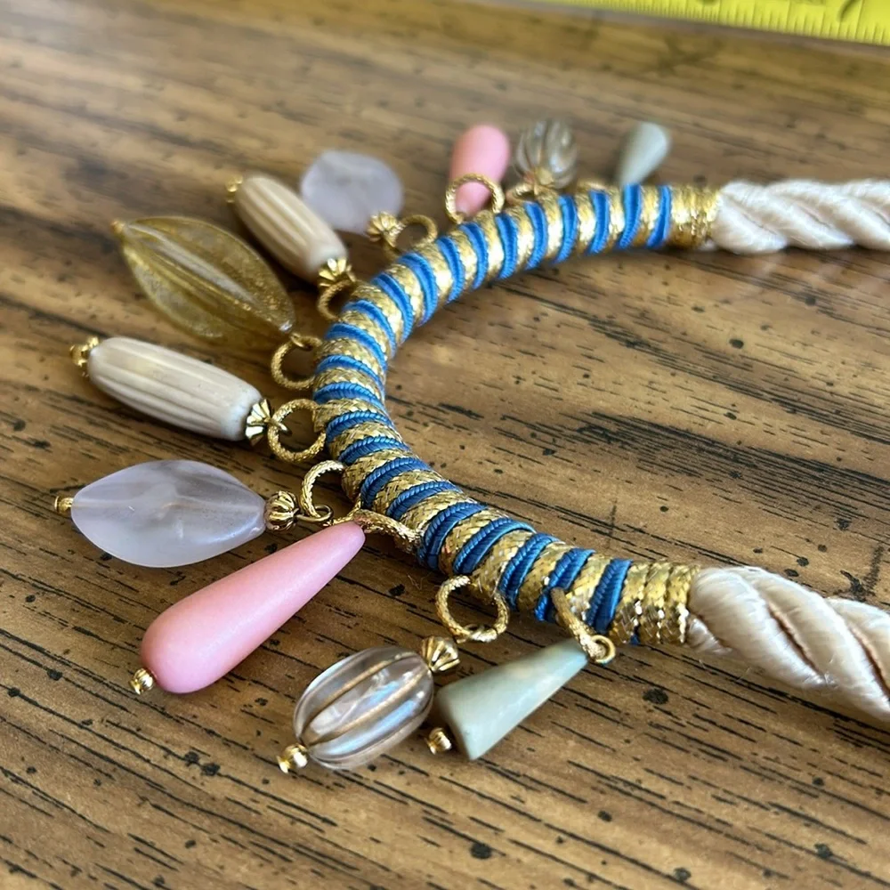 Vintage Egyptian Look Rope Charm Necklace - Picture 1 of 13